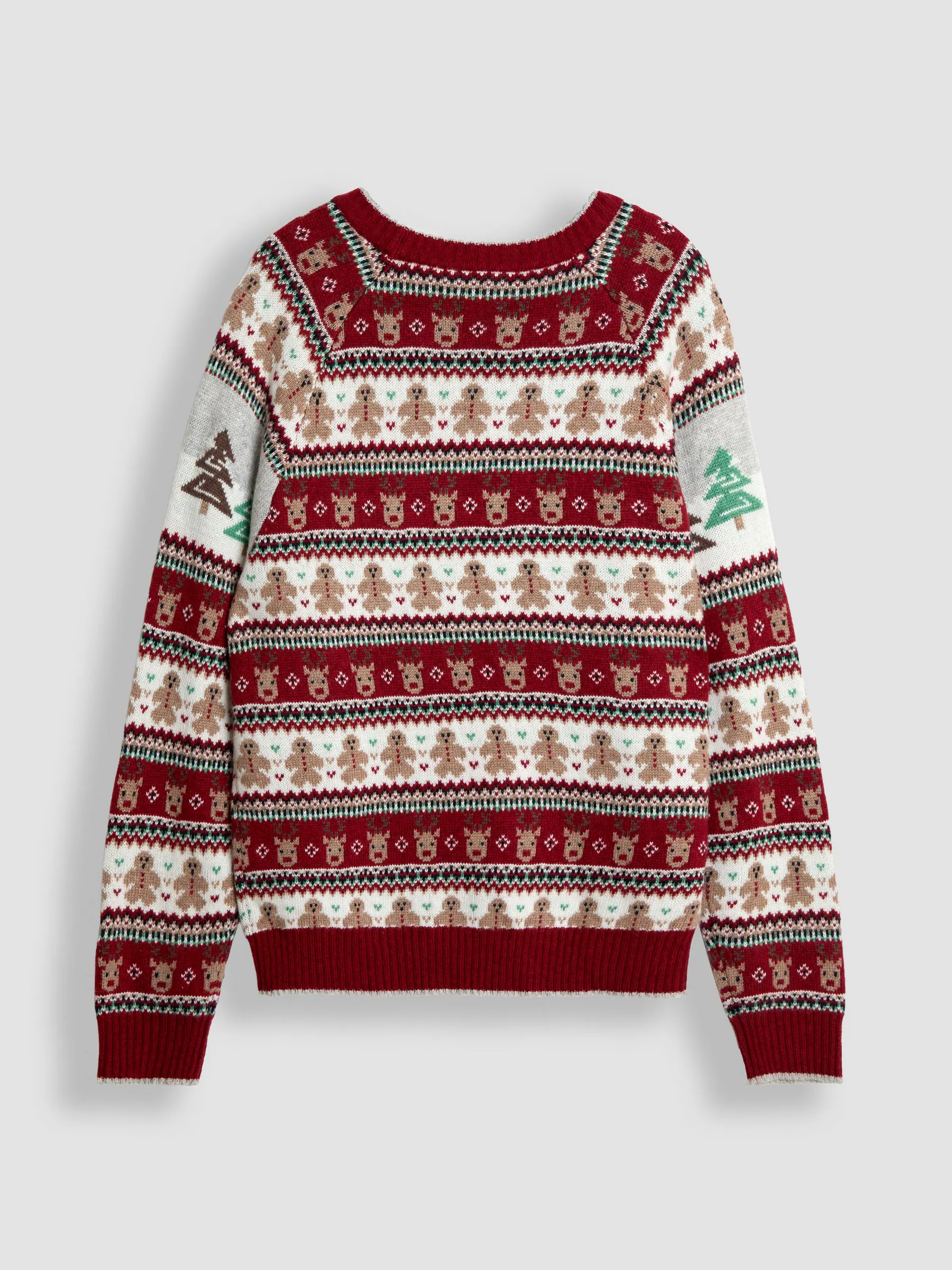 JoJo Maman Bébé kersttrui met fair isle-motief met kerstsfeer voor heren
