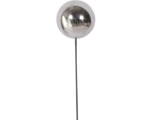 Decoratieve paal, bolvorm, Lafiora metaal, Ø 7 cm, H 55 cm, zilver