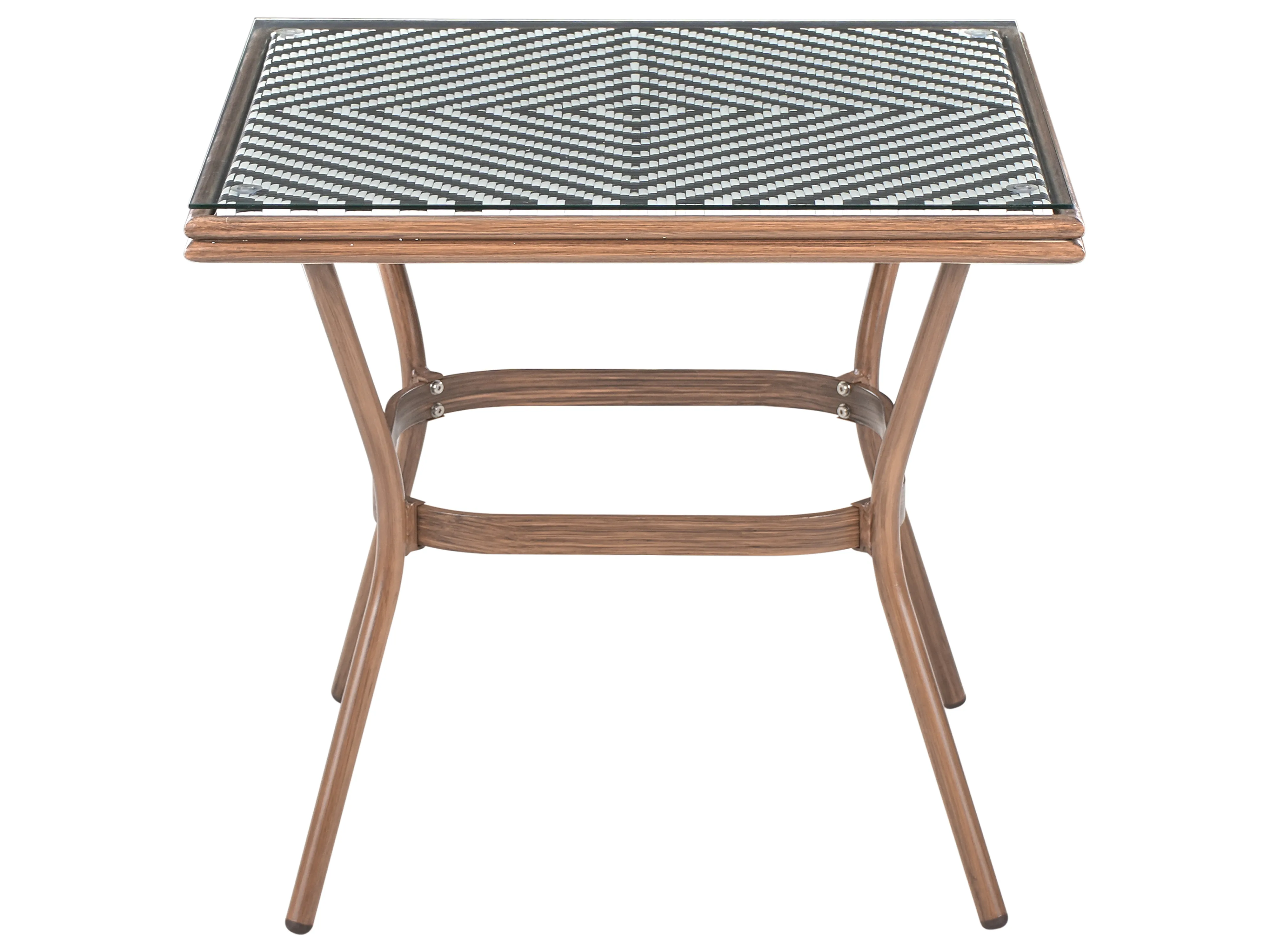 Bistrotafel CASPRI 80 cm 80 cm Glas Zwart/wit