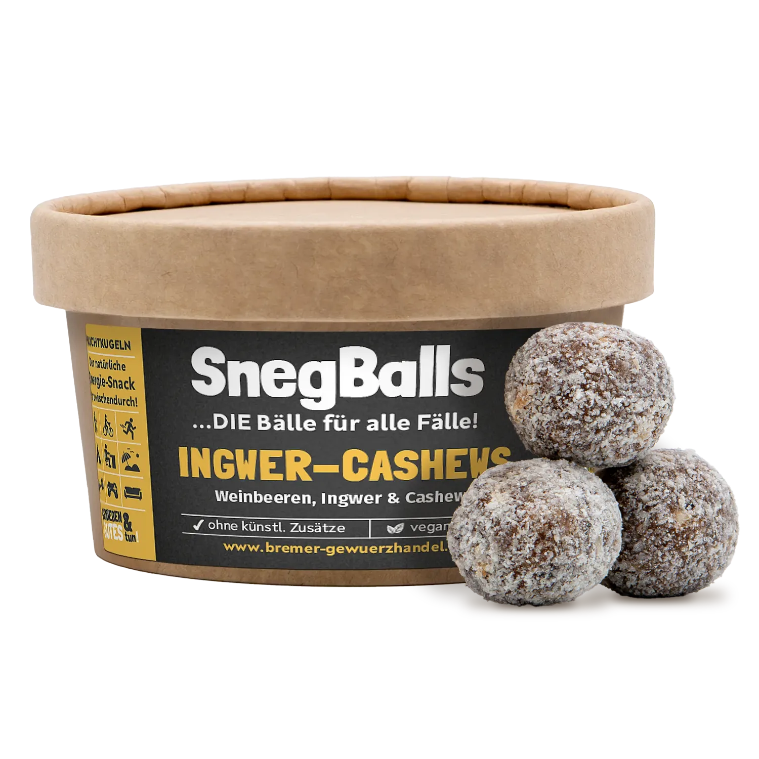 SnegBalls Ingwer-Cashew, Fruchtkugeln