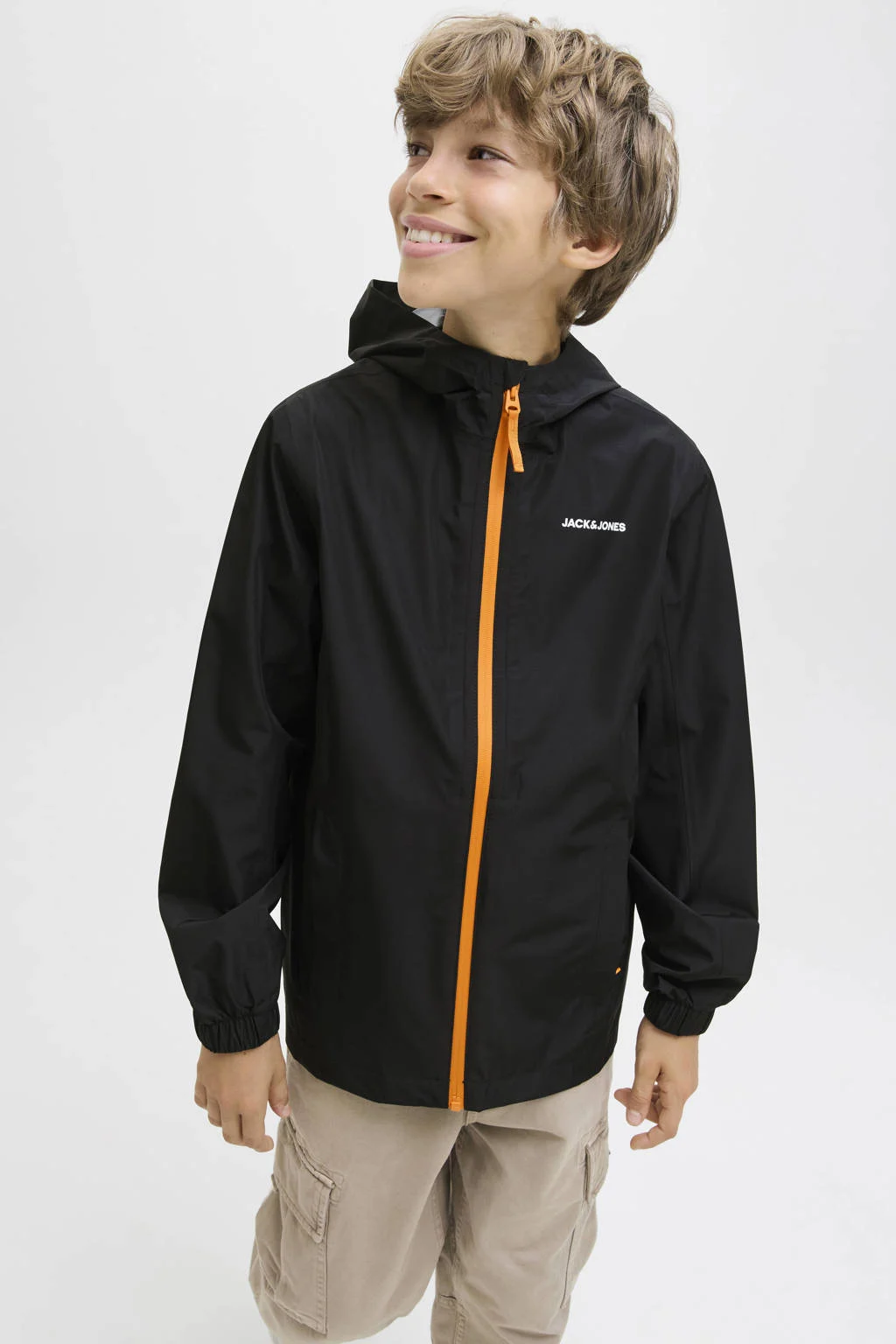 JACK & JONES JUNIOR regenjas zwart