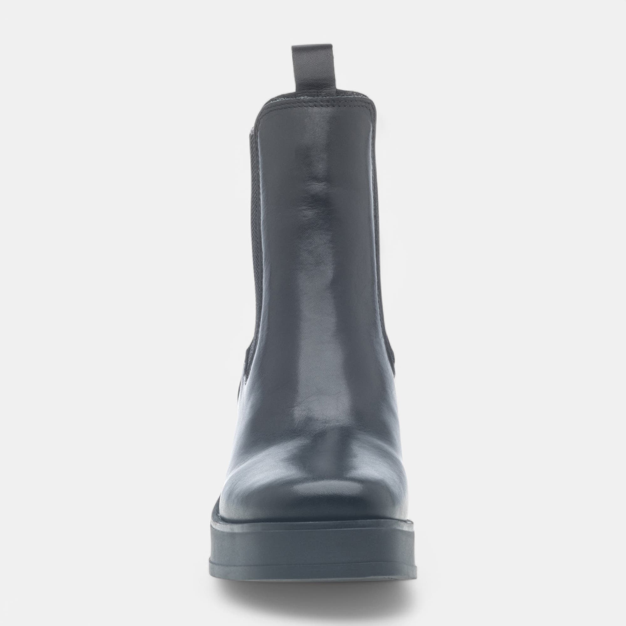 Boots chelsea à talon Femme en cuir noir