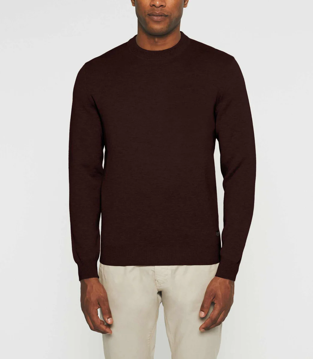 Pull col rond bordeaux BRICE