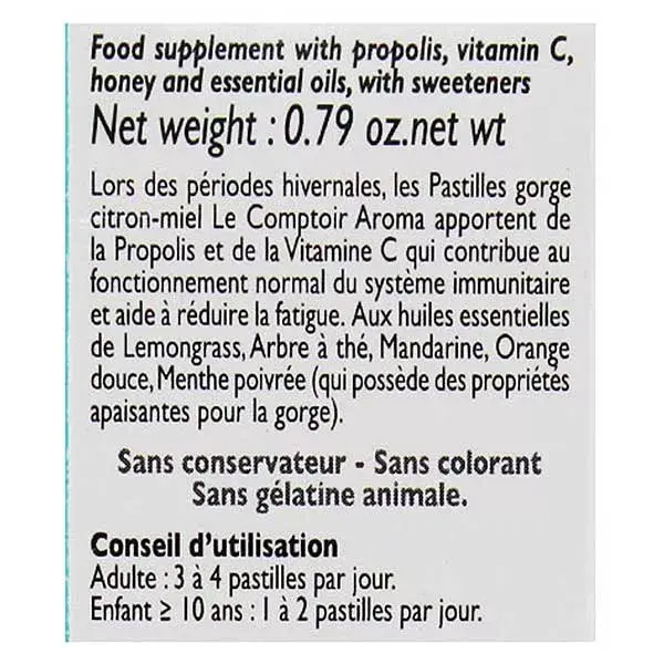 Le Comptoir Aroma Respir' Pastilles Gorge Citron Miel 24 pastilles