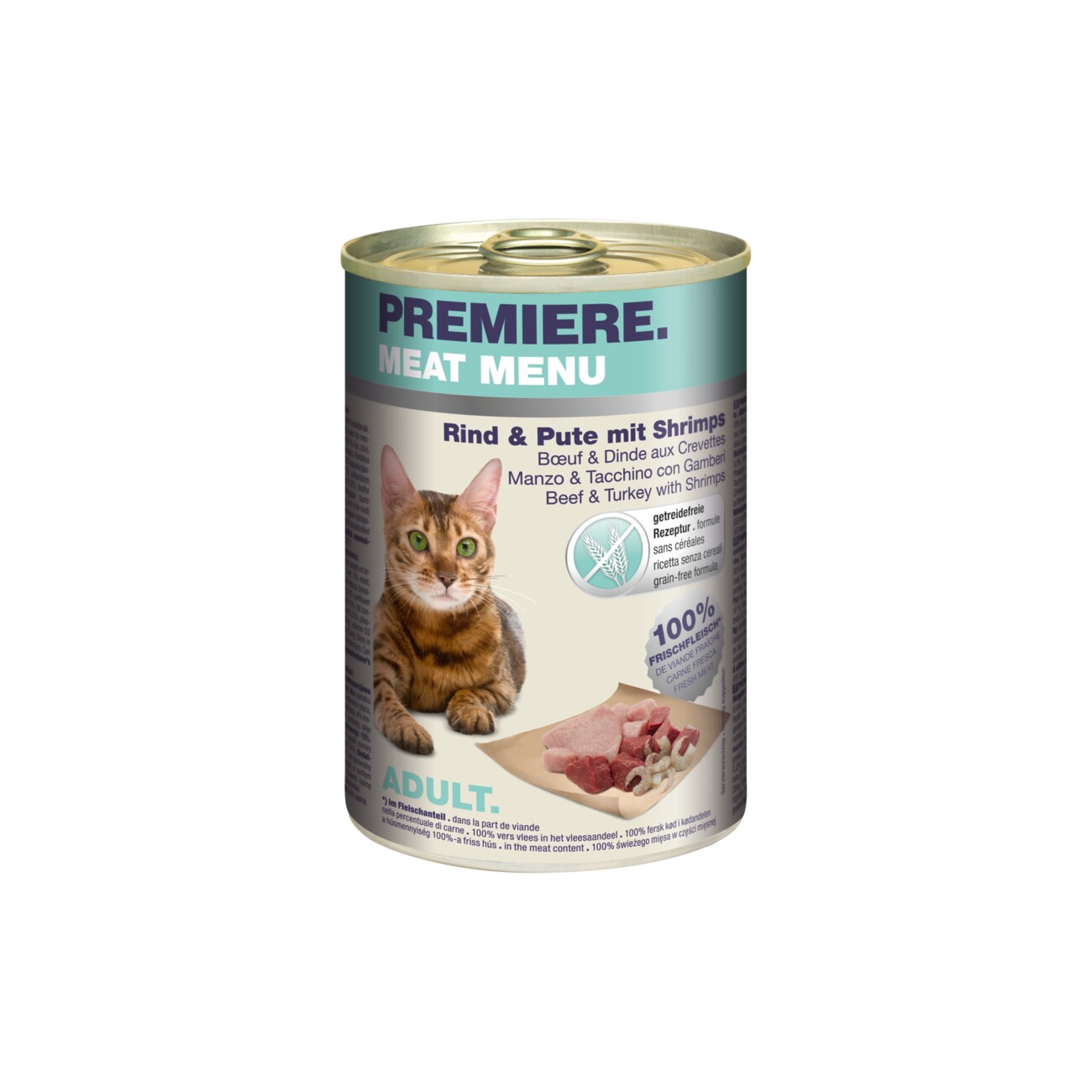 PREMIERE Meat Menu Adult Rind mit Pute und Shrimps 6x400 g
