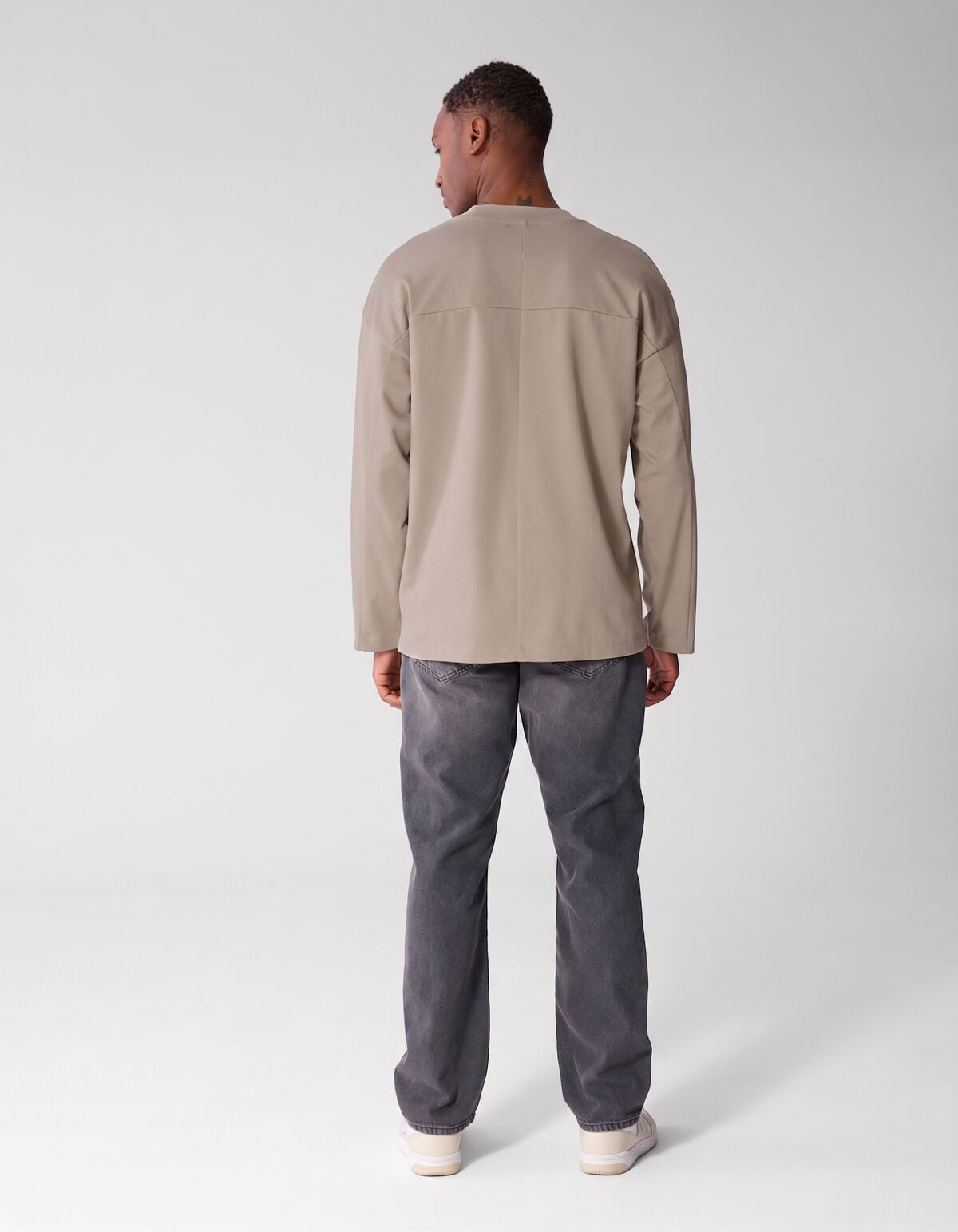 Basis Relaxed Fit Longsleeve Lichtgroen