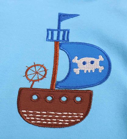 Freds WoRød Bluse - Pirate Print - Bunny Blue