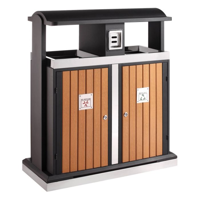 EKO Buitenafvalbak afvalscheiding 2x50 liter houtlook (VB650439)