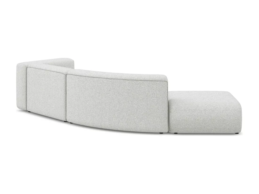 Canapé modulable 4 places gauche en tissu texturé - beige - EKAHI