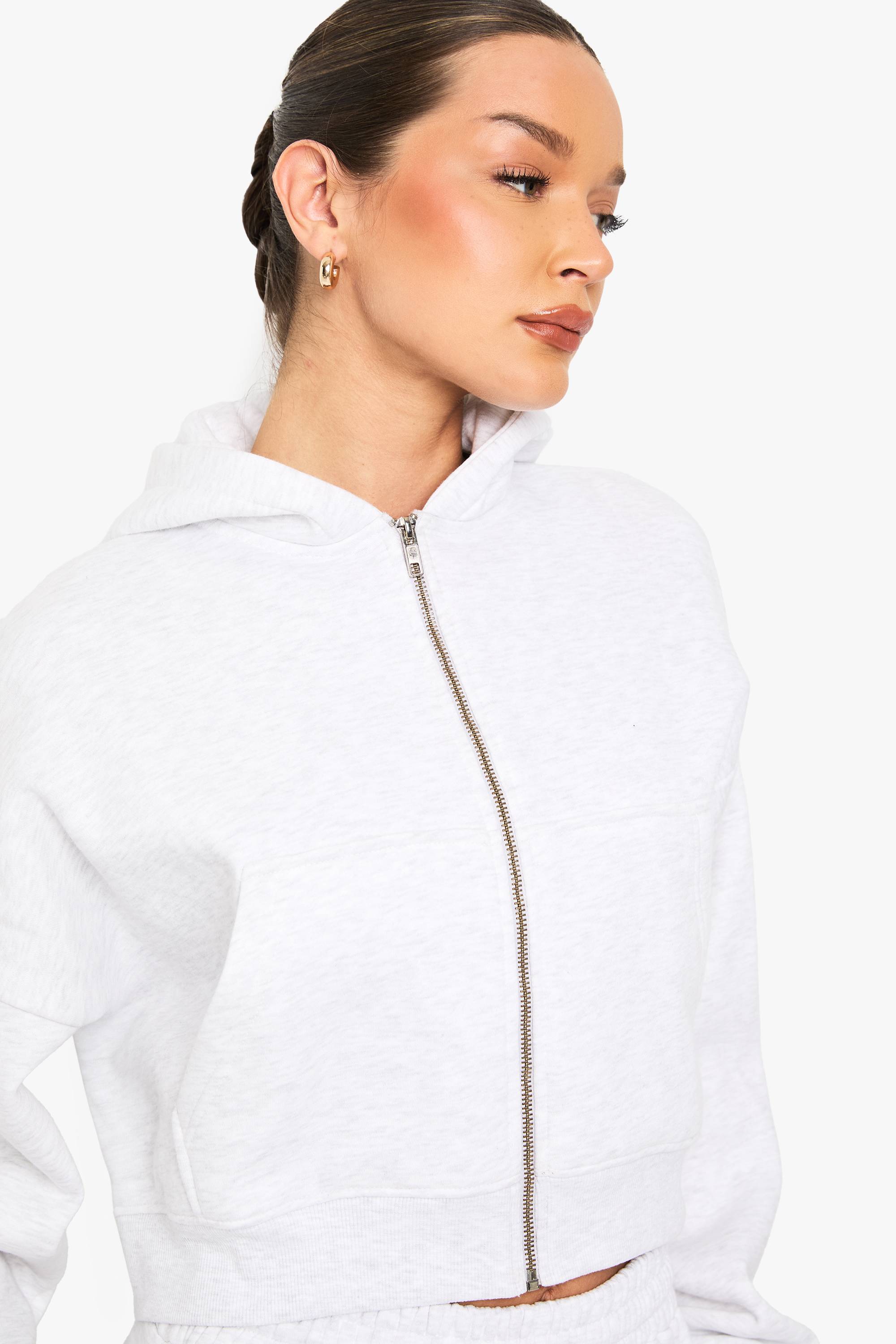 boohoo Sweat À Casynthétiqueche Oversize Boxy Avec Manches Ballon Et Fermeture Zippée