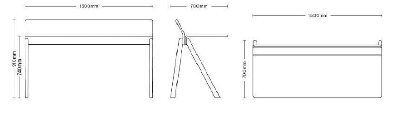 Hay Copenhague CPH190 bureau 150x70, gelakt eiken