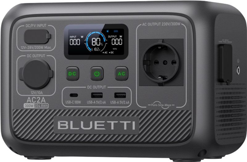 BLUETTI AC2A - Draagbare Powerstation - 204Wh LiFePO4 Batterij - 300W - Voor Buiten Kamperen
