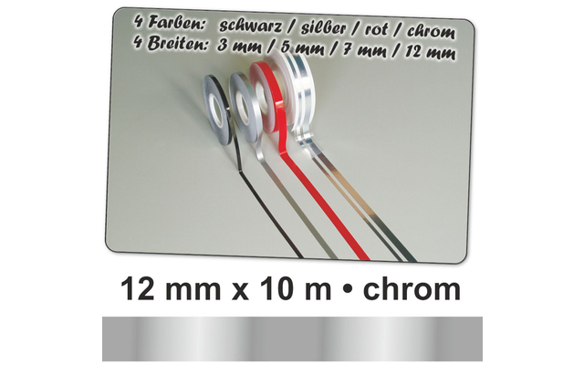 Schütz Auto Zierstreifen Deco Stripe Chrom 12 mm x 10 Meter