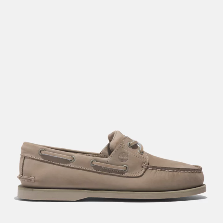 Chaussures bateau classique en cuir pour homme en beige