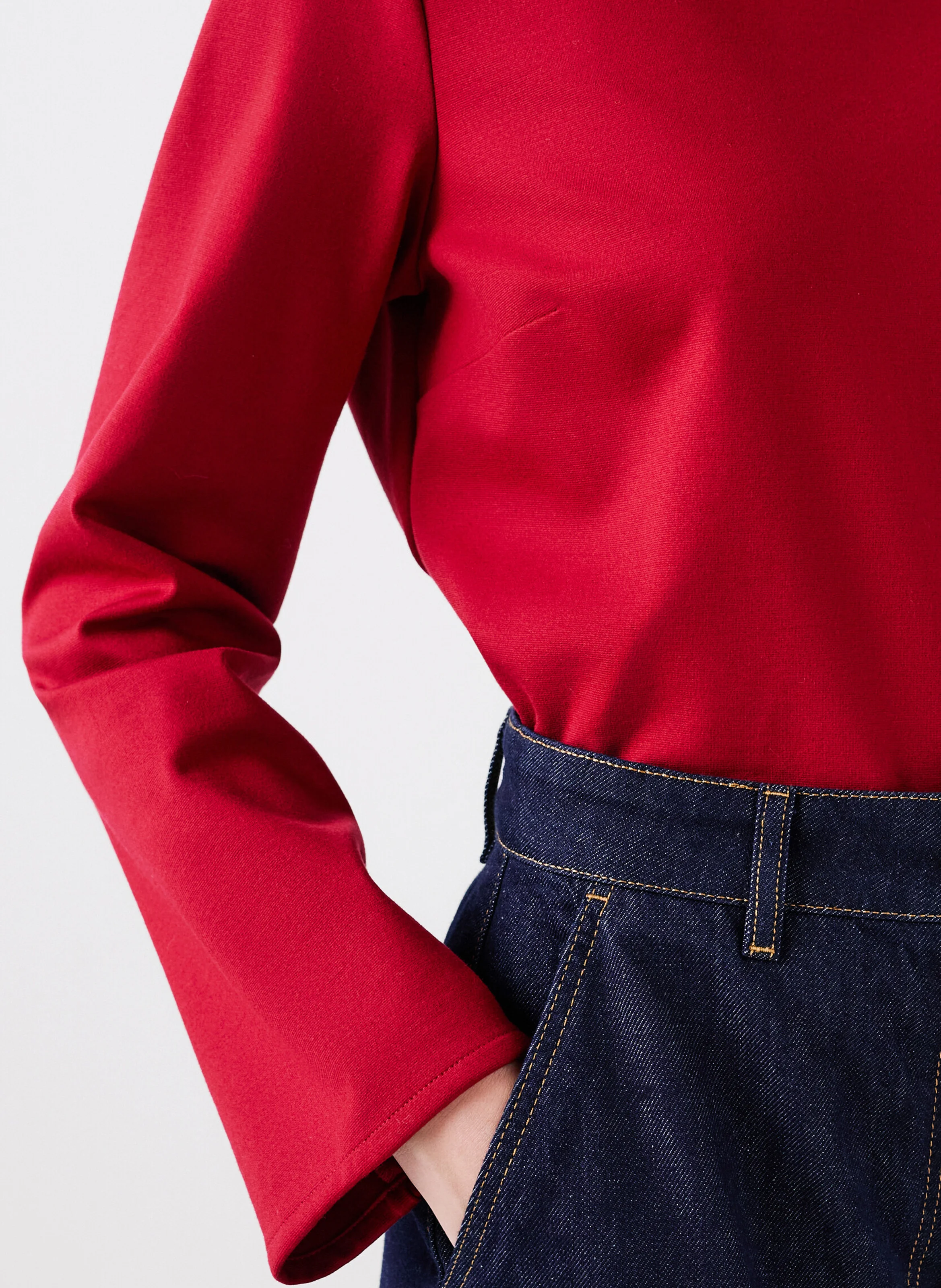 CARMIN - Blouse col rond| Rouge