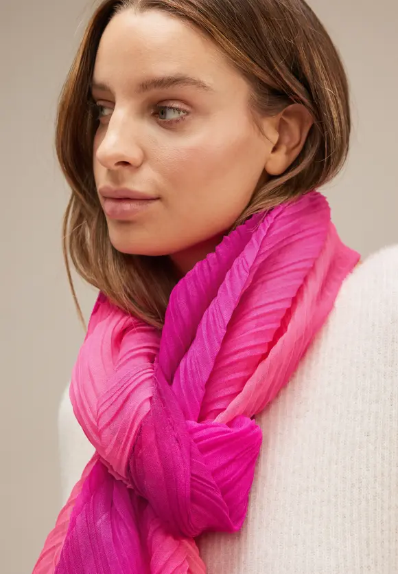 Plissée Longschal - bright cozy pink