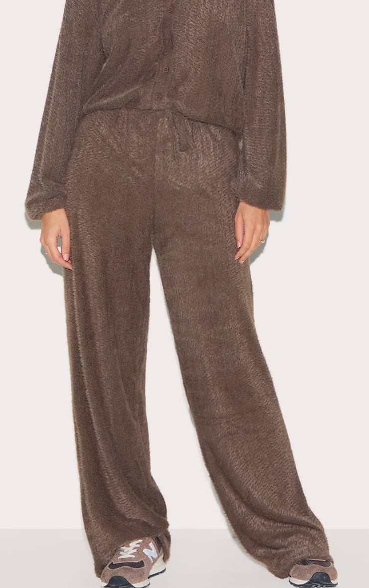 Marron Pantalon Large Texturé À Cordon De Serrage Ensemble Coordonné
