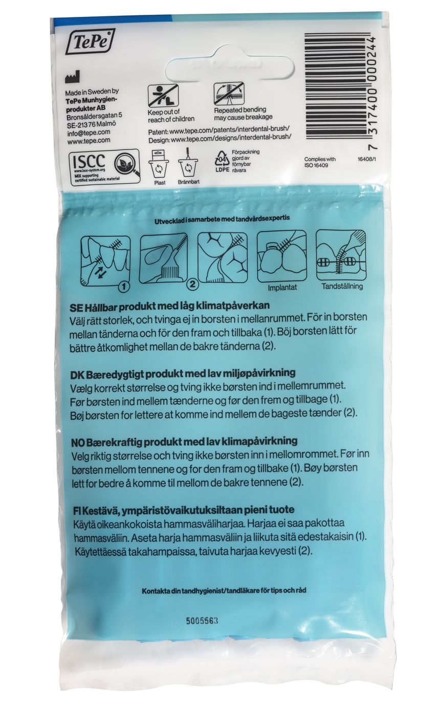 TePe Mellomromsbørste 0,6mm blå 8 stk