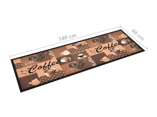 Tapis de cuisine lavable Marron café 60x180 cm