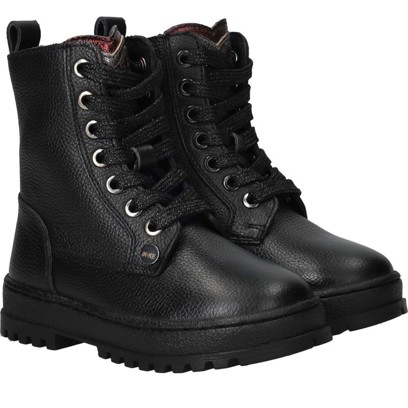 IK-KE Veterboots Zwart Meisjes