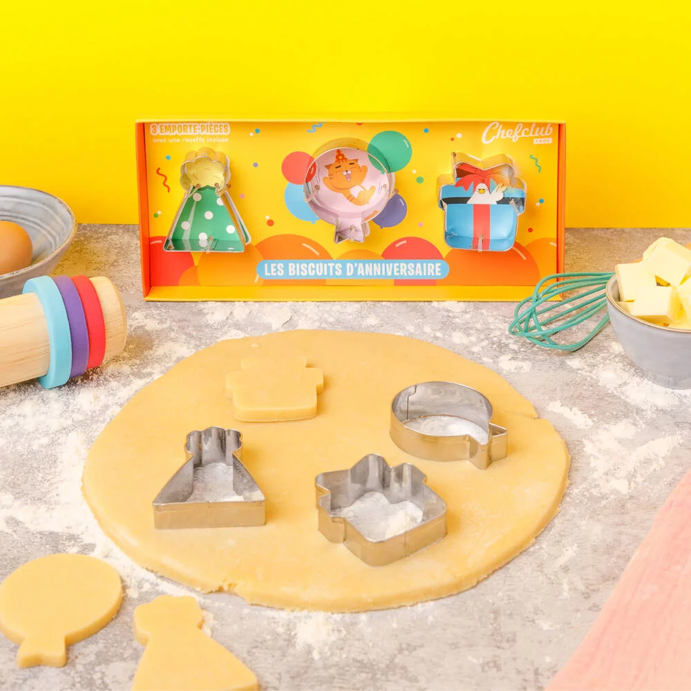 CHEFCLUB KIDS - EMPORTE PIECES LES BISCUITS D'ANNIVERSAIRE