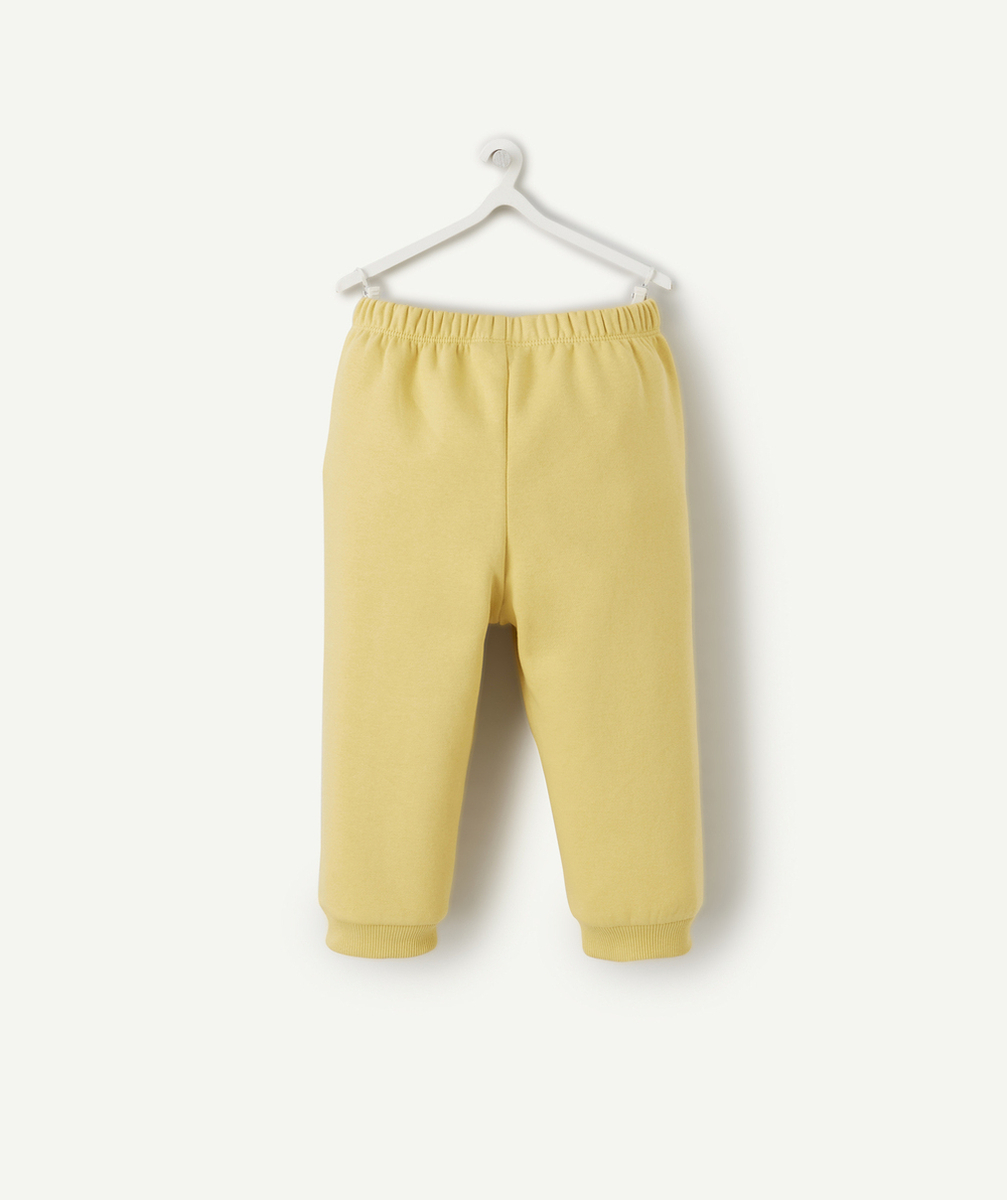 JOGGING BÉBÉ GARÇON EN FIBRES RECYCLÉES JAUNE AVEC MESSAGE