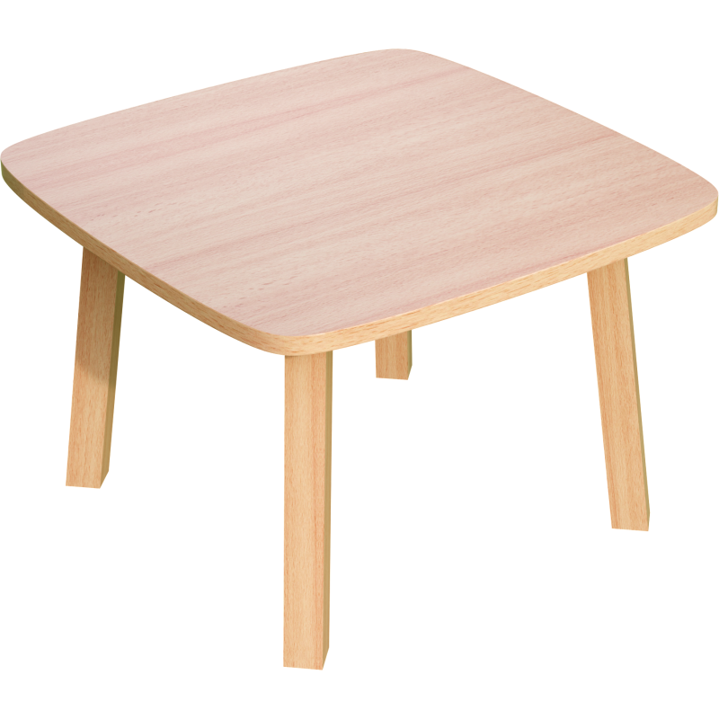 Table basse Woody H.40 x L.60 x P.60 cm plateau hêtre piètement bois massif