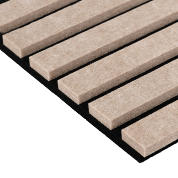 Lattenwand vilt op vilt licht bruin  260 x 52,5 cm dikte 9 9 mm 2.73m²