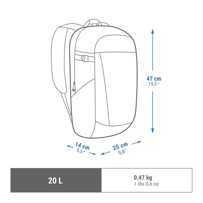 Decathlon Quechua - Mochila de caminhada Quechua NH Arpenaz 100 20 L
