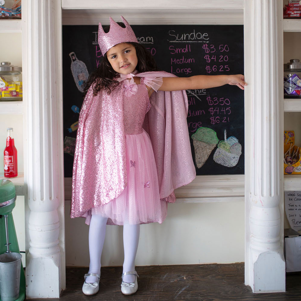 Sparkle Cape met Pailletten Roze, 4-6 jaar
