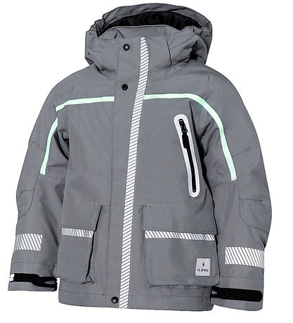 Ildhu Winterjacke - Norly - Light Grey m. Fluoreszierend Reflekt