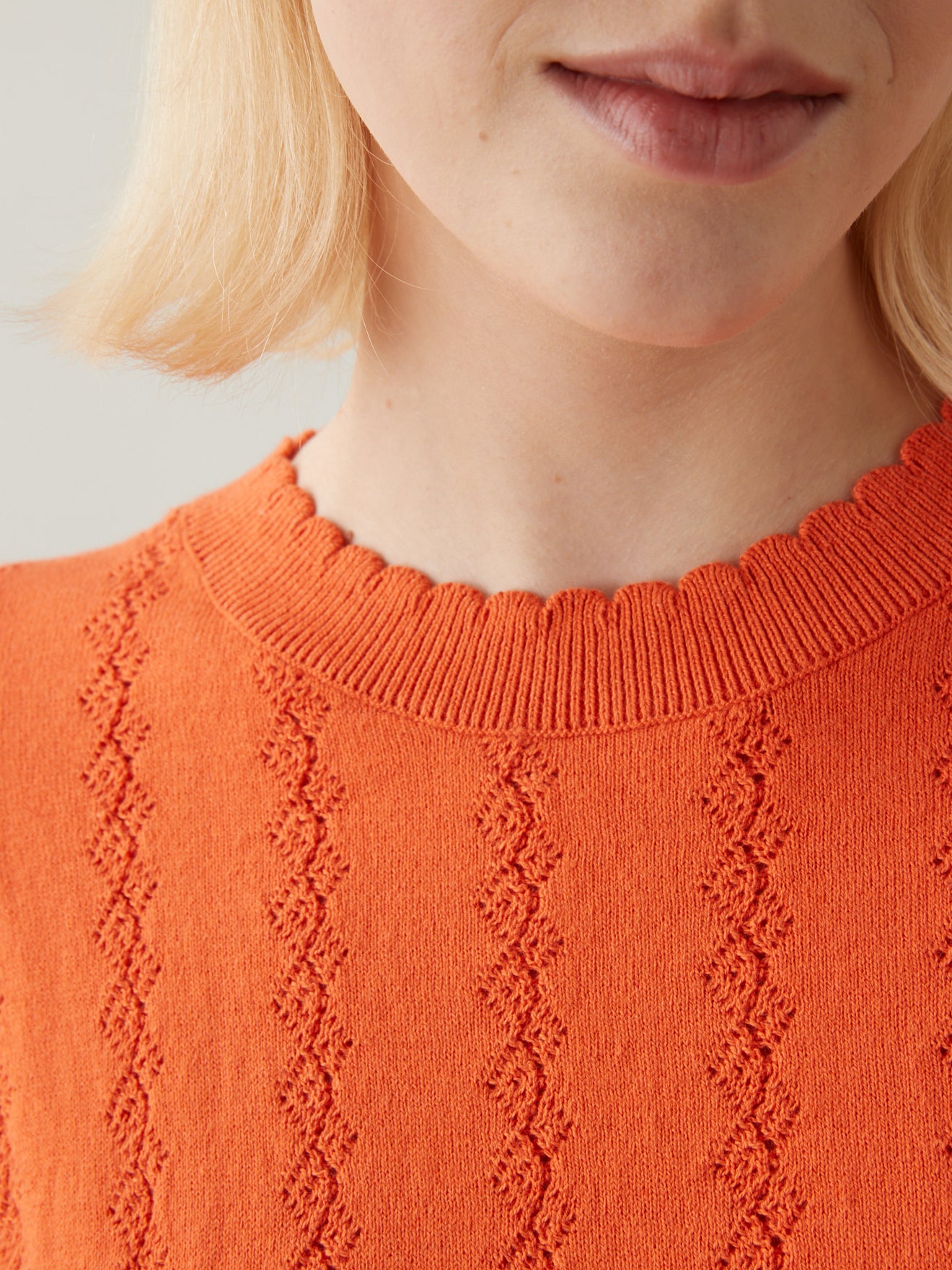 Pull maille pointelle femme coton et cachemire