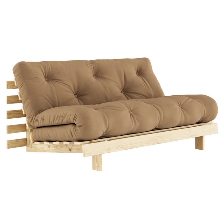 Karup Design - Roots Schlafsofa, 160 x 200 cm, Kiefer natur / mocca (755)