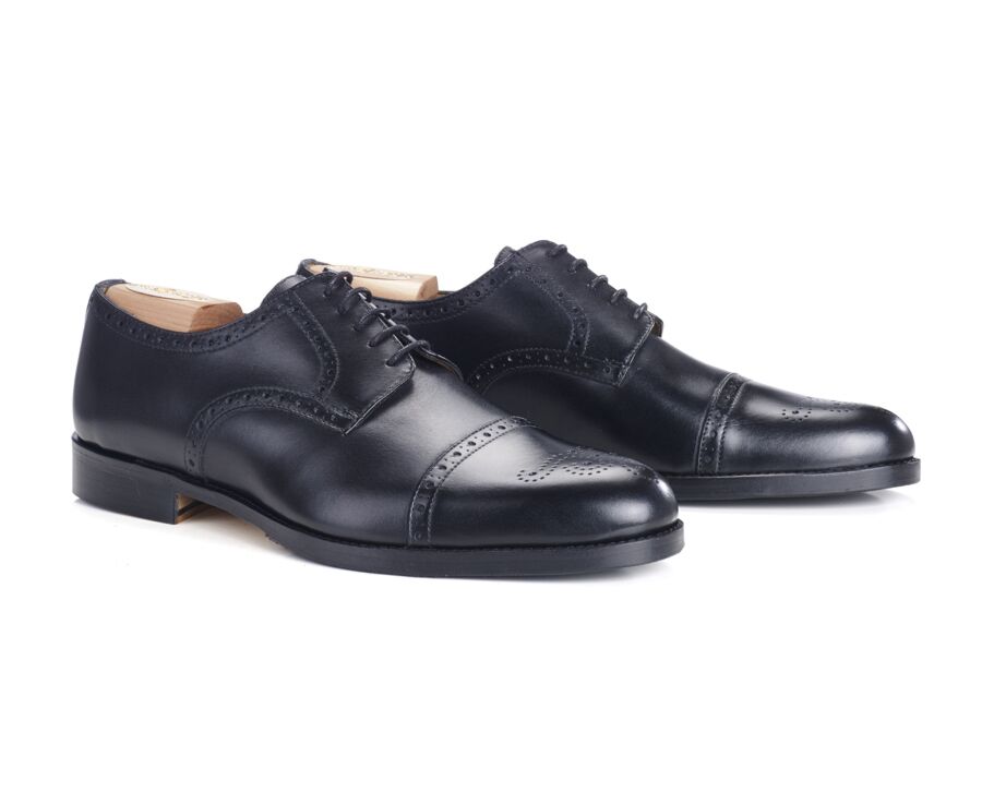 Derbies homme Noir semelle cuir avec patin - BALDERTON PATIN