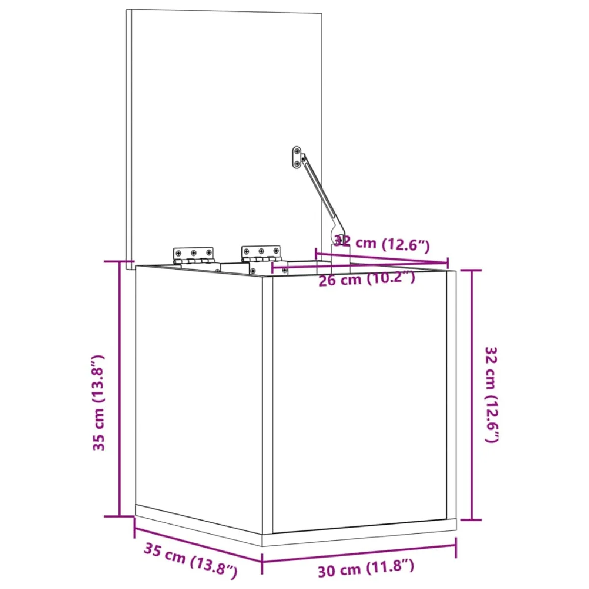 VidaXL Boîte de rangement - Gris béton