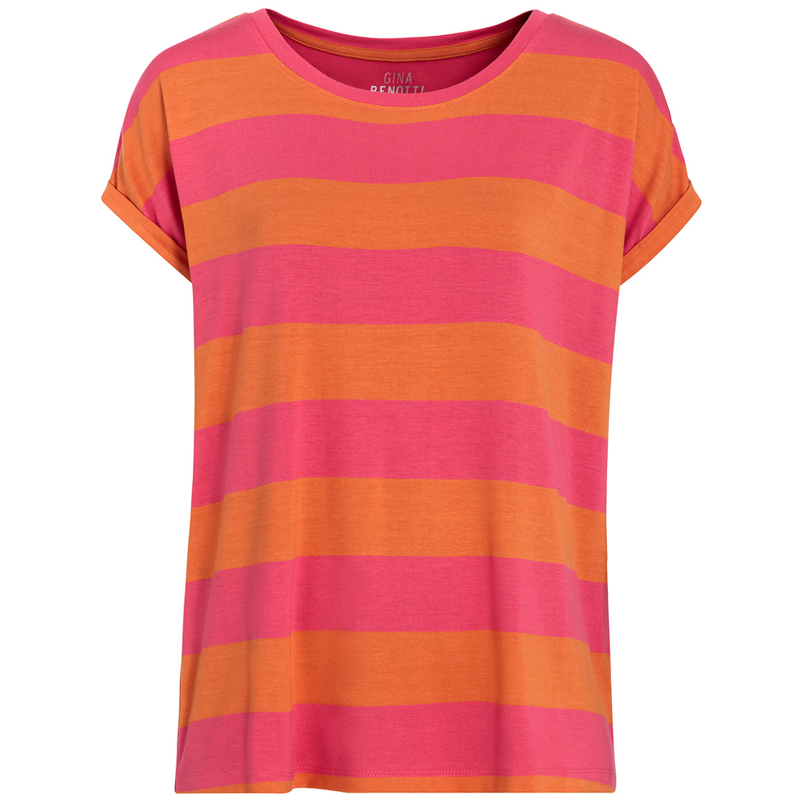 Gina Benotti Damen T-Shirt mit Streifen orange / pink