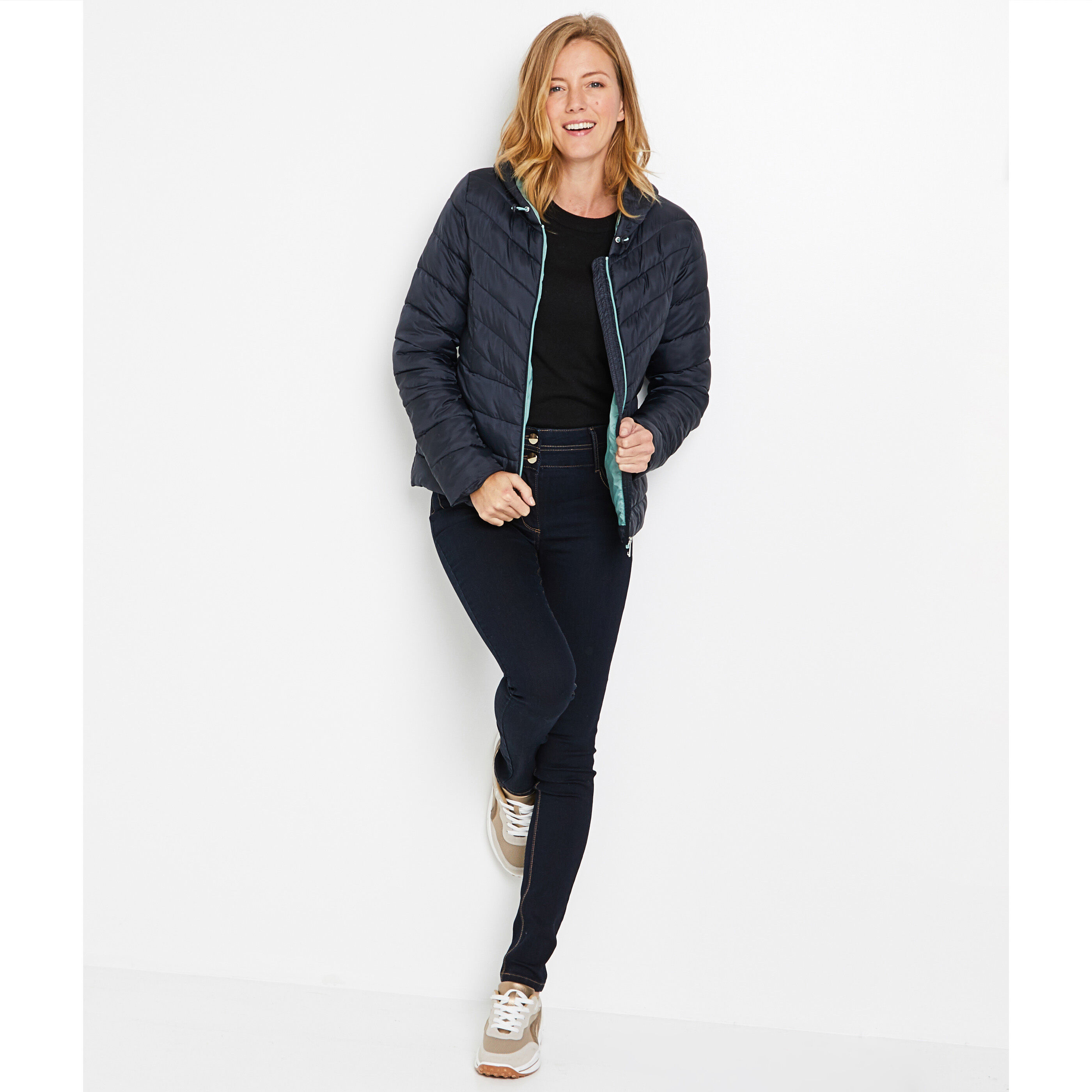 Jean slim taille haute MILAN femme - BLUE BLACK