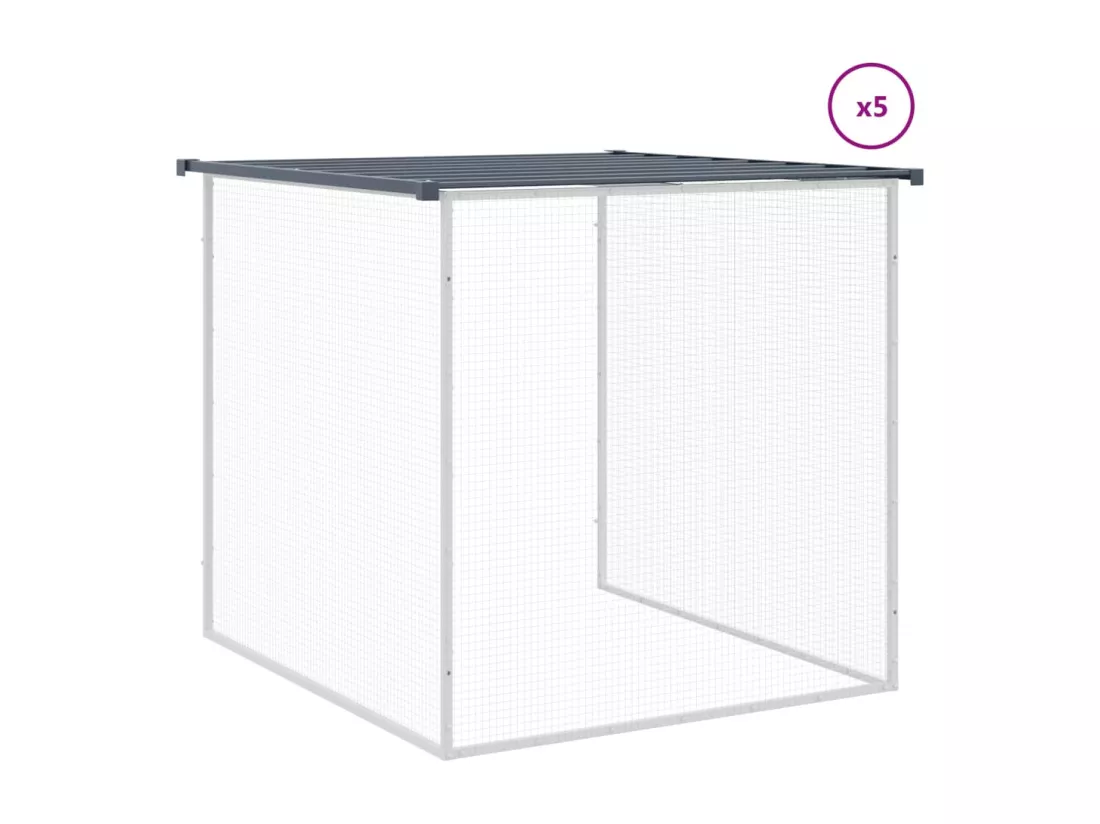 Poulailler avec toit anthracite 603x98x90 cm acier galvanisé