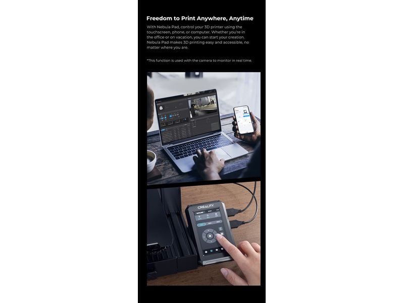 Creality Smartkit – Nebula Kamera und Pad Zubehör für Creality 3D-Drucker mit UBS Cam, Nachtsicht, Zeitraffer und OSPad 4.3i