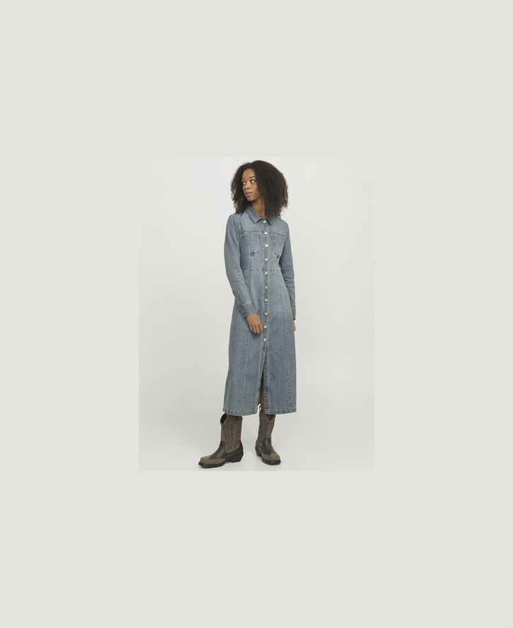 JJXX JXASTRA LONG WAIST DENIM DRESS DNM Medium blue denim