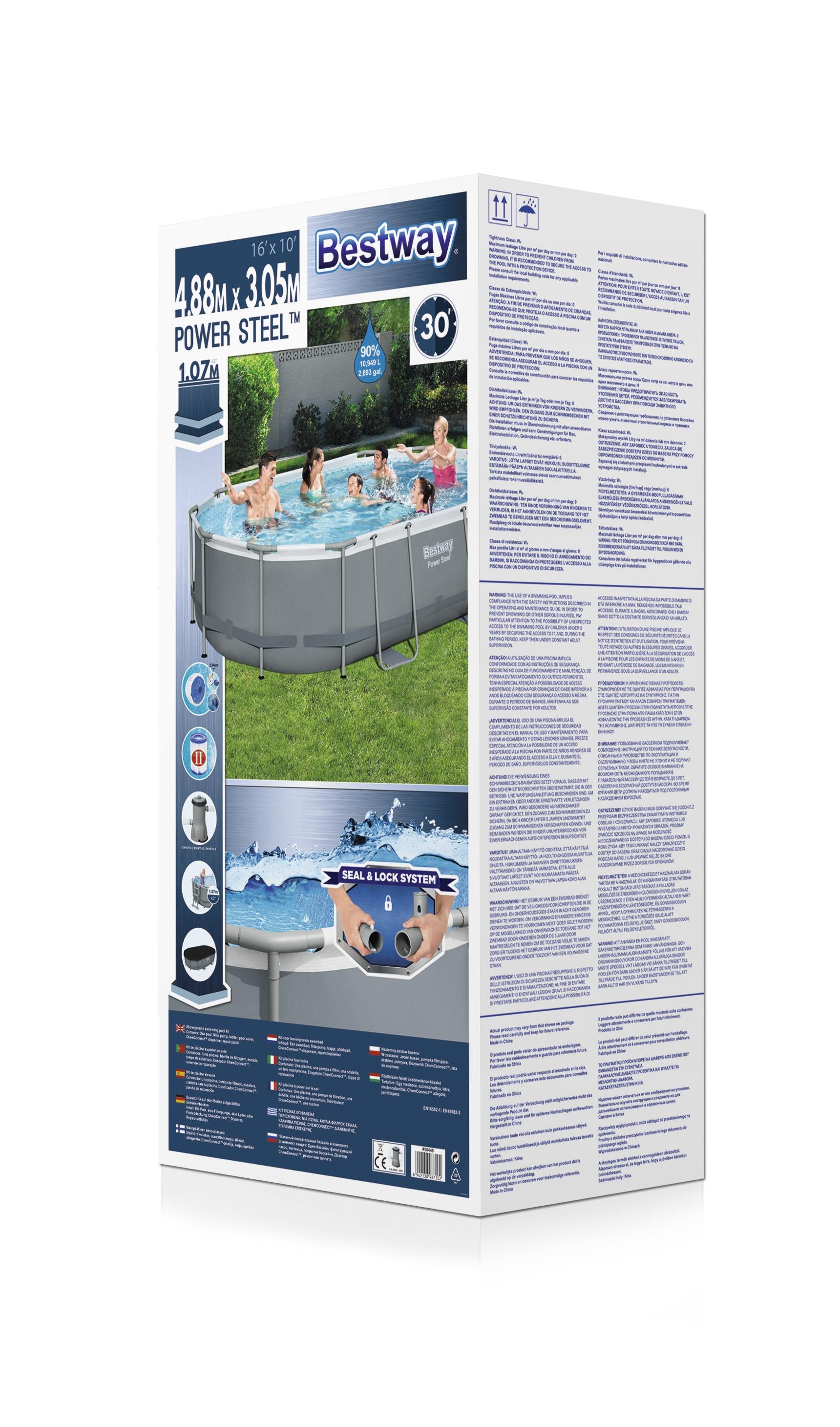 Bestway Pool Komplett-Set 488 x 305 x 107 cm
