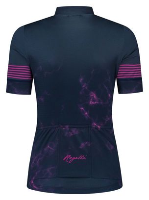 Maillot Manches Courtes Velo Rogelli Marble - Femme - Bleu/Rose