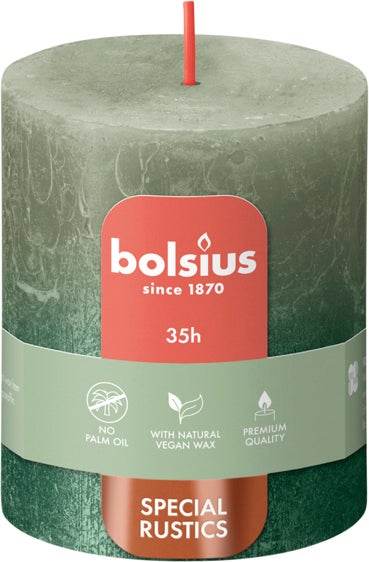 Bolsius dinerkaars Sunset groen 35 uur D 6,8 H 8 cm