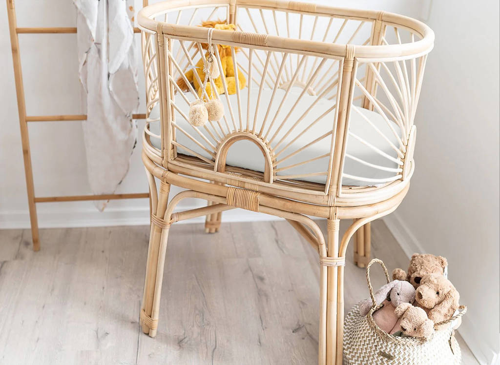 katoenen baby hoeslaken wieg 80 x 40 cm - ecru