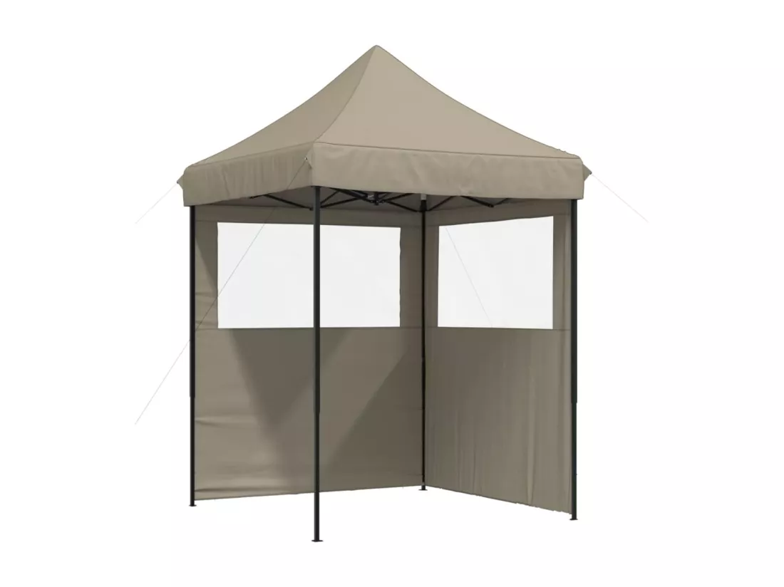 Tente de réception pliable escamotable avec 2 parois latérales
