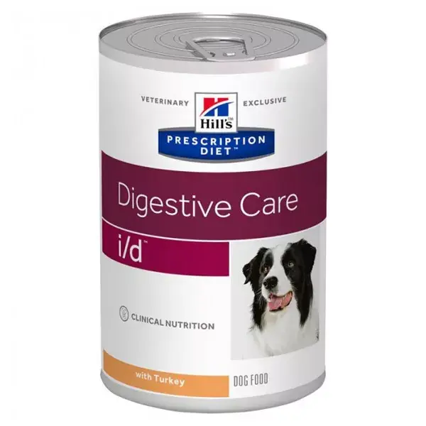 Ração úmida Hill's Prescription Diet Canine I/D Digestive Care, sabor peru, 12 unidades de 360g