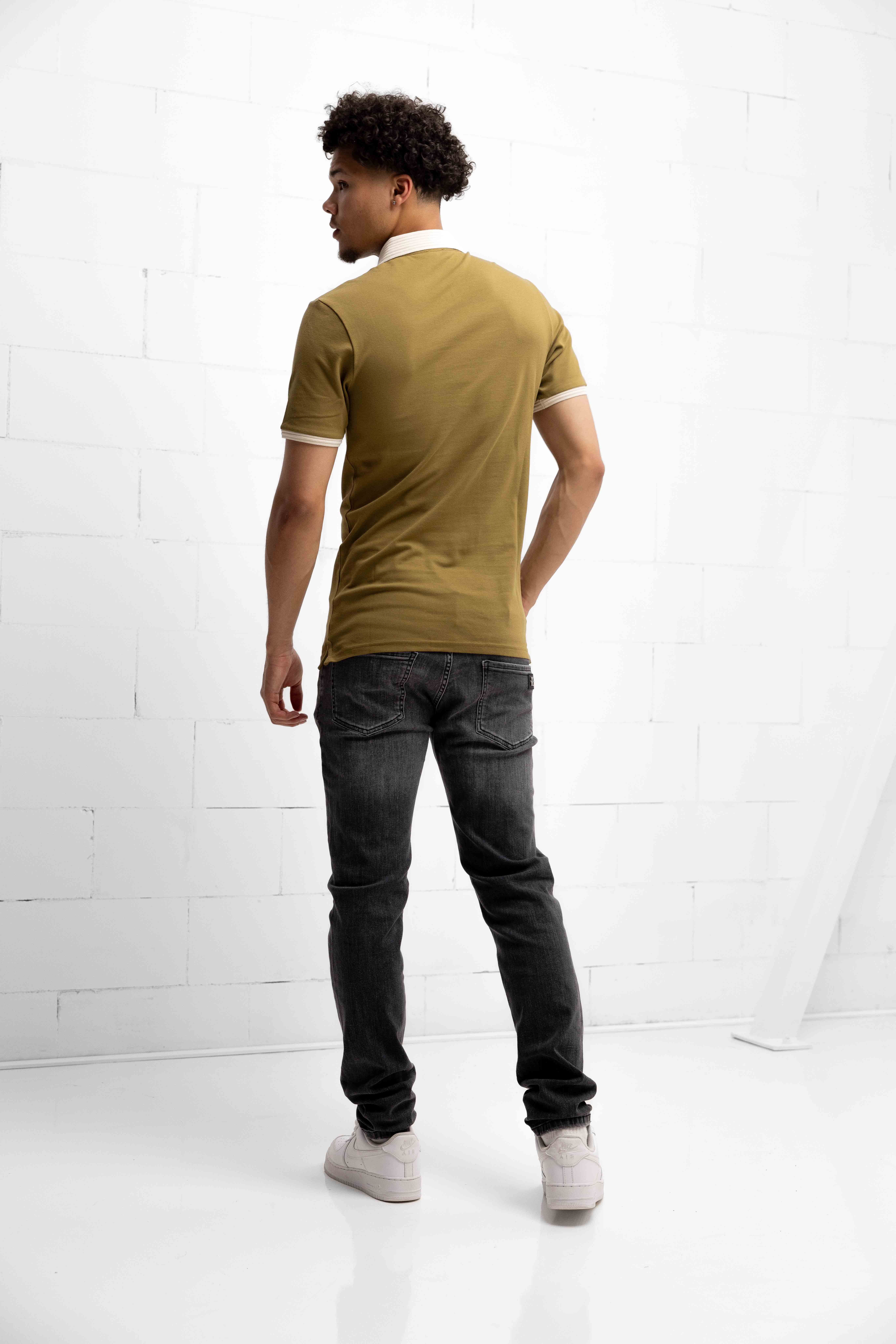 AB Lifestyle Regular Polo Heren Groen/Beige