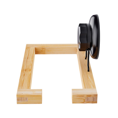 Porte papier toilette à ventouse en bambou Bestlock Spa noir et naturel