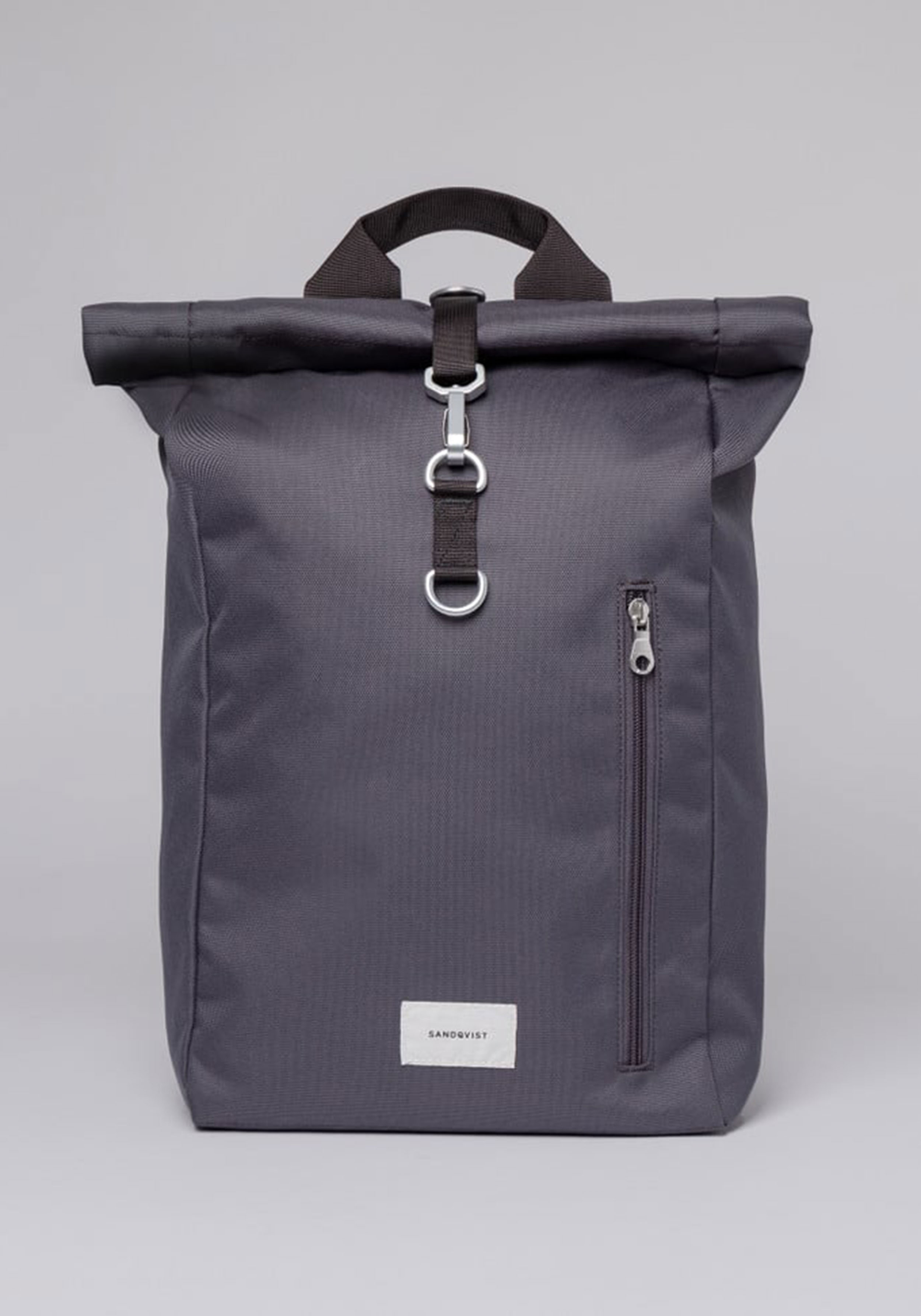 Sandqvist Rucksack Ground Rolltop Backpack L Asphalt With Black Webbing