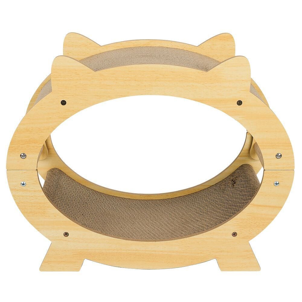 Grattoir pour chat avec couchage bois naturel 47x23xH36,5cm